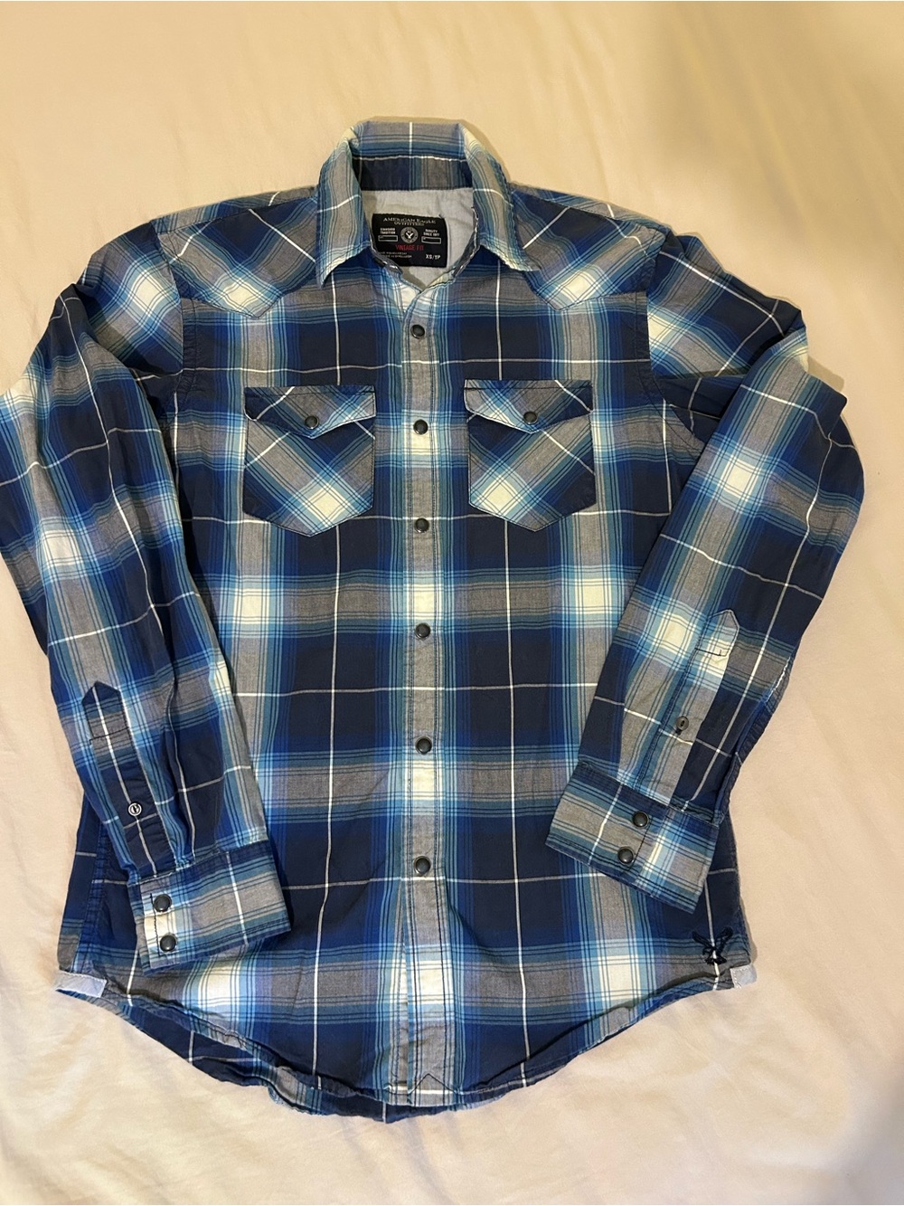 American Eagle Outfitters Vintage Fit Men’s Pearl Snap Western Button Up XS